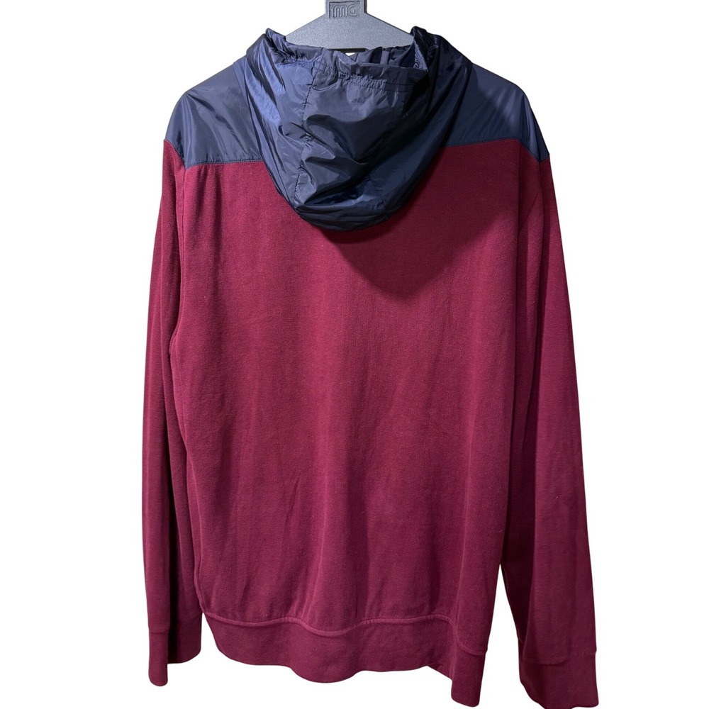 Polo Ralph Lauren Mens XXL Estate Rib Full Zip Hoodie Red Wine Navy Windbreaker - Picture 4 of 10